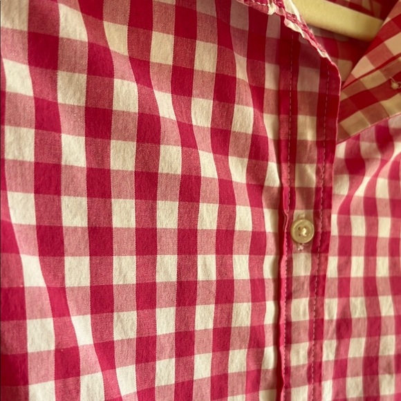 J. Crew Pink and White Gingham Button Down Sleeveless Beach Vacation Top Sz XL - Picture 9 of 14